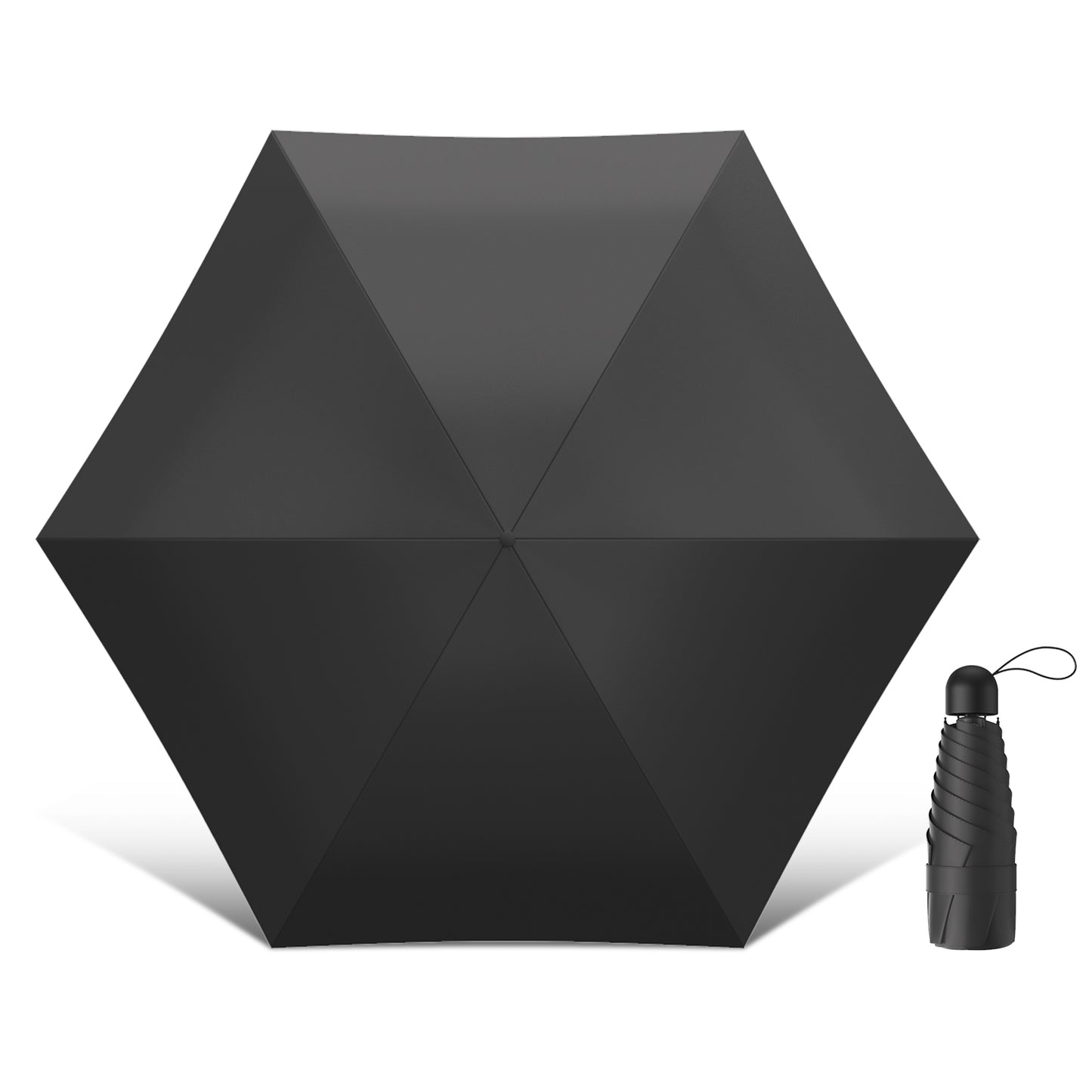 BP SUNNY Petit Parapluie, Anti UV Soleil Parapluie de Poche, Manuel Compact Mini Parapluie Mixte pour Activités de Plein Air de Voyage Pliable Avec Sac à Provisions