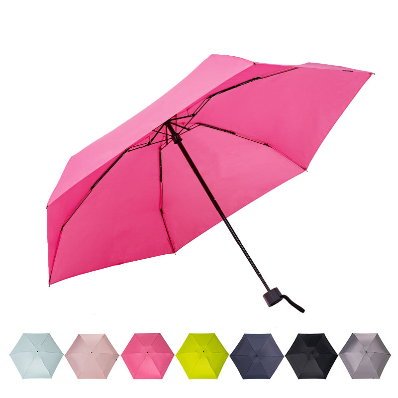 BP SUNNY Petit Parapluie, Anti UV Soleil Parapluie de Poche, Manuel Compact Mini Parapluie Mixte pour Activités de Plein Air de Voyage Pliable Avec Sac à Provisions