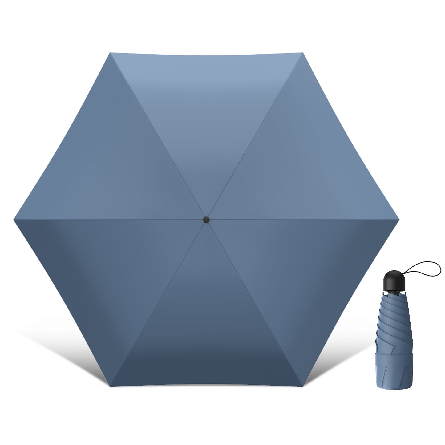 BP SUNNY Petit Parapluie, Anti UV Soleil Parapluie de Poche, Manuel Compact Mini Parapluie Mixte pour Activités de Plein Air de Voyage Pliable Avec Sac à Provisions