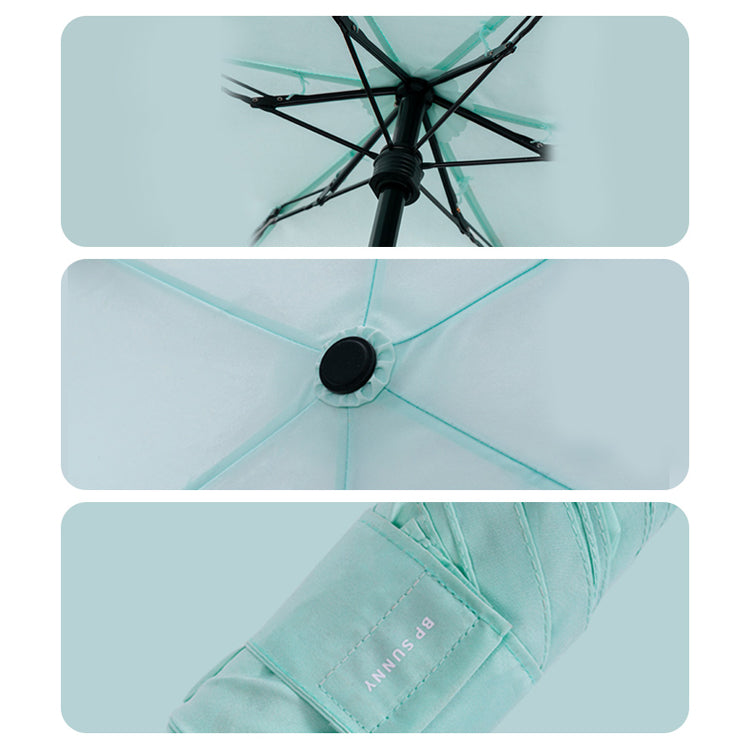 BP SUNNY Petit Parapluie, Anti UV Soleil Parapluie de Poche, Manuel Compact Mini Parapluie Mixte pour Activités de Plein Air de Voyage Pliable Avec Sac à Provisions